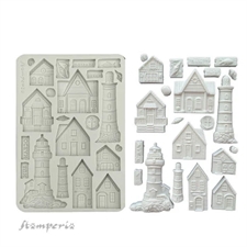 Stamperia Silicone Mould - Silent Sea / Houses and Lighthouse
